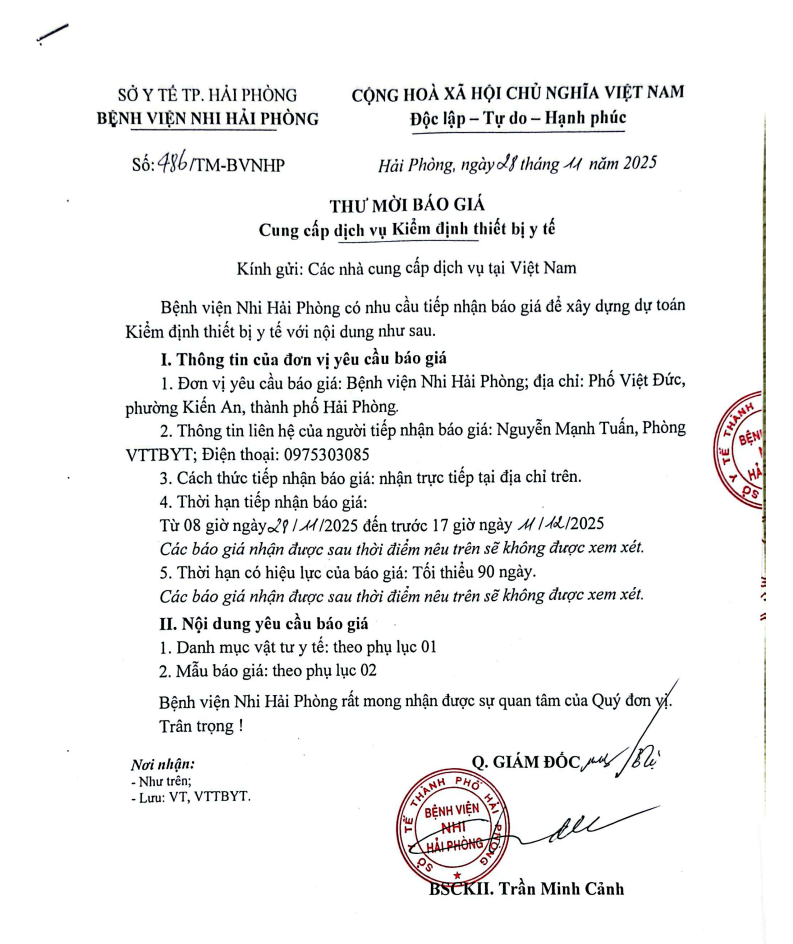 Thông báo số 486