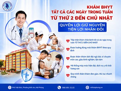 BỆNH VIỆN NHI HẢI PHÒNG TRIỂN KHAI KHÁM BẢO HIỂM Y TẾ VÀO CUỐI TUẦN
