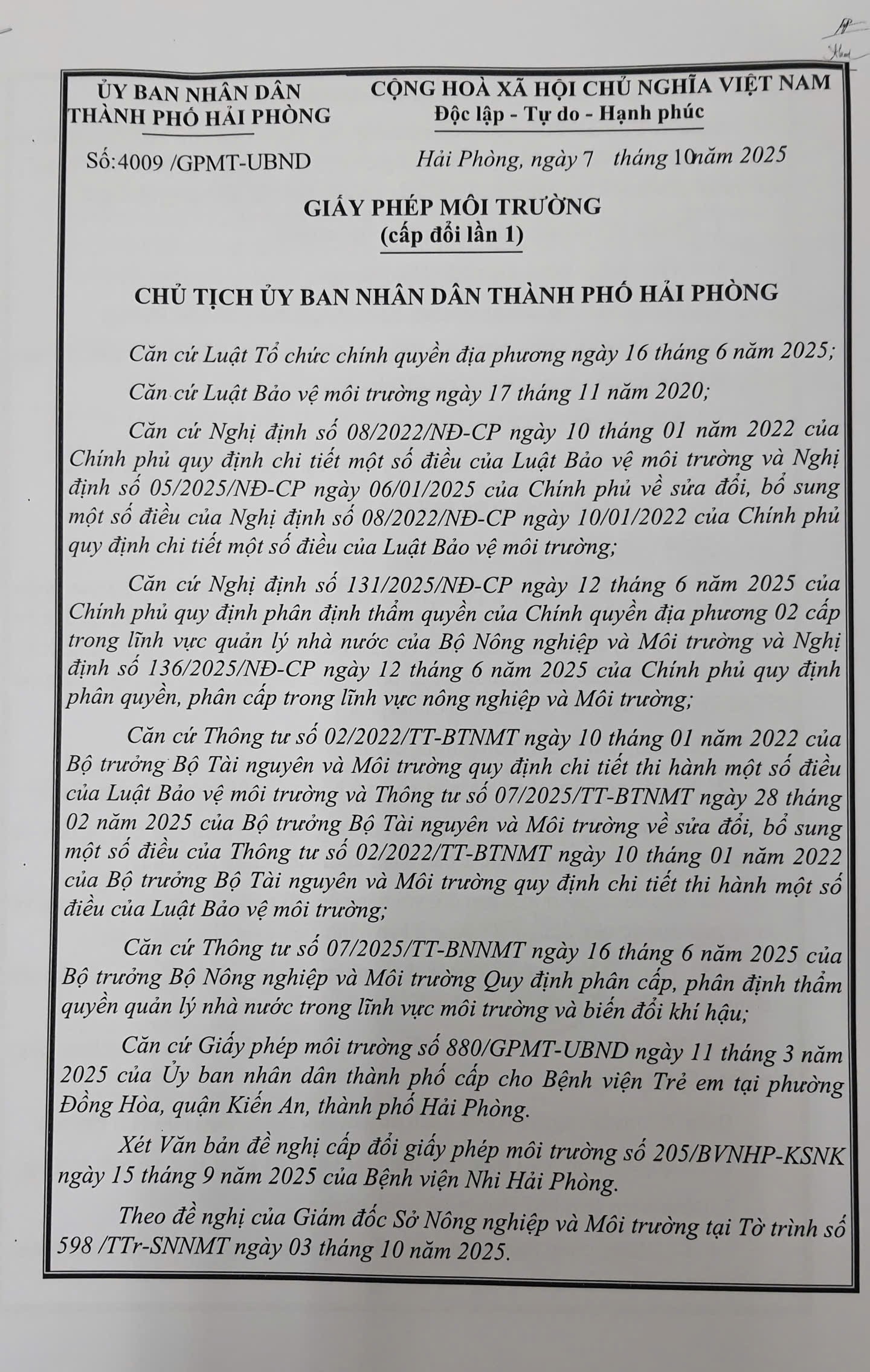 Giấy phép môi trường 2025